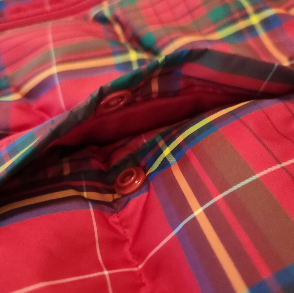 Land's End Small (4-6) Red Plaid Christmas Holiday Winter Vest Puffer Down - Picture 11 of 11